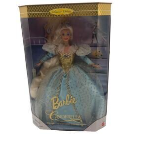 Barbie Cinderella Doll 1996 NRFB Blue Gown Long Hair Childrens Collector Series